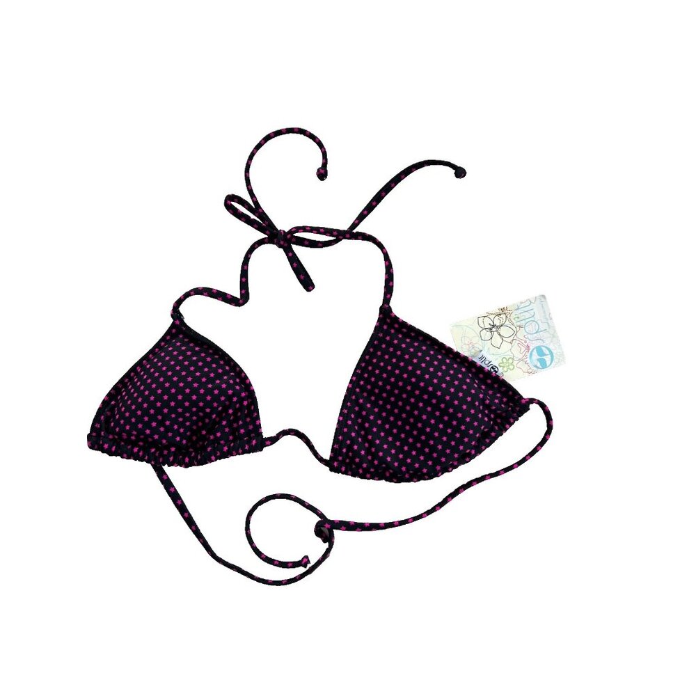 Split Bikini Swim Triangle Top Star Print Pink / Black ( M )